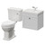 Danbury Satin White 500mm Wall Mounted Single Drawer Vanity Unit and Windsor Toilet Suite with Rimini Basin Right Hand View thumbnail