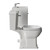 Danbury Satin White 500mm Wall Mounted Single Drawer Vanity Unit and Windsor Toilet Suite with Rimini Basin Side View thumbnail