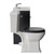 Danbury Satin Anthracite 500mm 2 Door Vanity Unit and Windsor Toilet Suite with Rimini Basin Side View thumbnail
