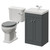 Danbury Satin Grey 500mm 2 Door Vanity Unit and Windsor Toilet Suite with Rimini Basin Right Hand View thumbnail