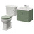 Danbury Satin Green 500mm Wall Mounted Single Drawer Vanity Unit and Windsor Toilet Suite with Angel Basin Right Hand View thumbnail