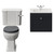 Danbury Satin Anthracite 500mm Wall Mounted Single Drawer Vanity Unit and Windsor Toilet Suite with Angel Basin View from Front thumbnail