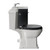Danbury Satin Anthracite 500mm Wall Mounted Single Drawer Vanity Unit and Windsor Toilet Suite with Angel Basin Side View thumbnail