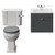 Danbury Satin Grey 500mm Wall Mounted Single Drawer Vanity Unit and Windsor Toilet Suite with Angel Basin View from Front thumbnail