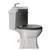Danbury Satin Grey 500mm Wall Mounted Single Drawer Vanity Unit and Windsor Toilet Suite with Angel Basin Side View thumbnail