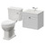 Danbury Satin White 500mm Wall Mounted Single Drawer Vanity Unit and Windsor Toilet Suite with Angel Basin Right Hand View thumbnail