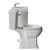 Danbury Satin White 500mm Wall Mounted Single Drawer Vanity Unit and Windsor Toilet Suite with Angel Basin Side View thumbnail