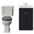 Danbury Satin Anthracite 500mm 2 Door Vanity Unit and Windsor Toilet Suite with Angel Basin View from Front thumbnail