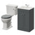 Danbury Satin Grey 500mm 2 Door Vanity Unit and Windsor Toilet Suite with Angel Basin Right Hand View thumbnail
