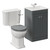 Danbury Satin Grey 500mm 2 Door Vanity Unit and Windsor Toilet Suite with Angel Basin Left Hand View thumbnail