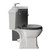 Danbury Satin Grey 500mm 2 Door Vanity Unit and Windsor Toilet Suite with Angel Basin Side View thumbnail