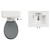 Danbury Satin Grey 500mm 2 Door Vanity Unit and Windsor Toilet Suite with Angel Basin View from Top thumbnail