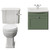 Danbury Satin Green 500mm Wall Mounted Single Drawer Vanity Unit and Windsor Toilet Suite with Arc Basin View from Front thumbnail