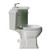 Danbury Satin Green 500mm Wall Mounted Single Drawer Vanity Unit and Windsor Toilet Suite with Arc Basin Side View thumbnail