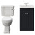 Danbury Satin Anthracite 500mm 2 Door Vanity Unit and Windsor Toilet Suite with Arc Basin View from Front thumbnail