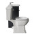 Danbury Satin Anthracite 500mm 2 Door Vanity Unit and Windsor Toilet Suite with Arc Basin Side View thumbnail