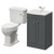 Danbury Satin Grey 500mm 2 Door Vanity Unit and Windsor Toilet Suite with Arc Basin Right Hand View thumbnail