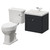 Danbury Satin Anthracite 500mm Wall Mounted Single Drawer Vanity Unit and Windsor Toilet Suite with Glide Basin Right Hand View thumbnail