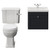 Danbury Satin Anthracite 500mm Wall Mounted Single Drawer Vanity Unit and Windsor Toilet Suite with Glide Basin View from Front thumbnail