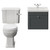 Danbury Satin Grey 500mm Wall Mounted Single Drawer Vanity Unit and Windsor Toilet Suite with Glide Basin View from Front thumbnail