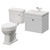 Danbury Satin White 500mm Wall Mounted Single Drawer Vanity Unit and Windsor Toilet Suite with Glide Basin Right Hand View thumbnail