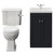 Danbury Satin Anthracite 500mm 2 Door Vanity Unit and Windsor Toilet Suite with Glide Basin View from Front thumbnail