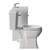 Danbury Satin White 500mm 2 Door Vanity Unit and Windsor Toilet Suite with Glide Basin Side View thumbnail