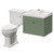 Danbury Satin Green 600mm Wall Mounted Single Drawer Vanity Unit and Windsor Toilet Suite Right Hand View thumbnail