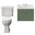 Danbury Satin Green 600mm Wall Mounted Single Drawer Vanity Unit and Windsor Toilet Suite View from Front thumbnail