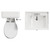 Danbury Satin Green 600mm Wall Mounted Single Drawer Vanity Unit and Windsor Toilet Suite View from Top thumbnail