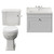 Danbury Satin White 600mm Wall Mounted Single Drawer Vanity Unit and Windsor Toilet Suite View from Front thumbnail