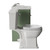 Danbury Satin Green 600mm 2 Door Vanity Unit and Windsor Toilet Suite Side View thumbnail