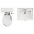 Danbury Satin Anthracite 600mm 2 Door Vanity Unit and Windsor Toilet Suite View from Top thumbnail