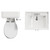 Danbury Satin White 600mm 2 Door Vanity Unit and Windsor Toilet Suite View from Top thumbnail