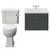 Danbury Satin Grey 600mm Wall Mounted Single Drawer Vanity Unit and Windsor Toilet Suite with Glide Basin View from Front thumbnail