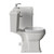 Danbury Satin White 600mm Wall Mounted Single Drawer Vanity Unit and Windsor Toilet Suite with Glide Basin Side View thumbnail