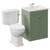Danbury Satin Green 600mm 2 Door Vanity Unit and Windsor Toilet Suite with Glide Basin Left Hand View thumbnail