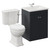 Danbury Satin Anthracite 600mm 2 Door Vanity Unit and Windsor Toilet Suite with Glide Basin Left Hand View thumbnail