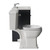 Danbury Satin Anthracite 600mm 2 Door Vanity Unit and Windsor Toilet Suite with Glide Basin Side View thumbnail