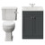 Danbury Satin Grey 600mm 2 Door Vanity Unit and Windsor Toilet Suite with Glide Basin View from Front thumbnail