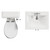Danbury Satin Grey 600mm 2 Door Vanity Unit and Windsor Toilet Suite with Glide Basin View from Top thumbnail