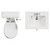 Danbury Satin Green 600mm Wall Mounted Single Drawer Vanity Unit and Windsor Toilet Suite with Angel Basin View from Top thumbnail