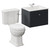 Danbury Satin Anthracite 600mm Wall Mounted Single Drawer Vanity Unit and Windsor Toilet Suite with Angel Basin Left Hand View thumbnail