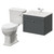 Danbury Satin Grey 600mm Wall Mounted Single Drawer Vanity Unit and Windsor Toilet Suite with Angel Basin Right Hand View thumbnail