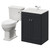 Danbury Satin Anthracite 600mm 2 Door Vanity Unit and Windsor Toilet Suite with Angel Basin Right Hand View thumbnail