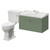 Danbury Satin Green 800mm Wall Mounted Single Drawer Vanity Unit and Windsor Toilet Suite Right Hand View thumbnail