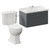 Danbury Satin Grey 800mm Wall Mounted Single Drawer Vanity Unit and Windsor Toilet Suite Left Hand View thumbnail