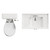 Danbury Satin Anthracite 800mm 2 Door Vanity Unit and Windsor Toilet Suite View from Top thumbnail