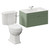 Danbury Satin Green 800mm Wall Mounted Single Drawer Vanity Unit and Windsor Toilet Suite with Angel Basin Left Hand View thumbnail