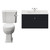 Danbury Satin Anthracite 800mm Wall Mounted Single Drawer Vanity Unit and Windsor Toilet Suite with Angel Basin View from Front thumbnail